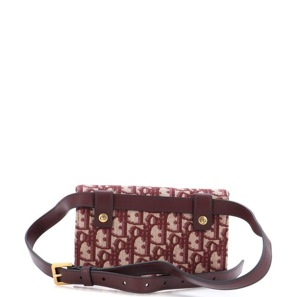 Christian Dior Saddle Rectangular Belt Bag Oblique Canvas Red - Picture 3 of 6